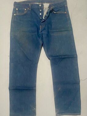 Levi's Straight-Leg 501 Dark Blue Denim Jeans